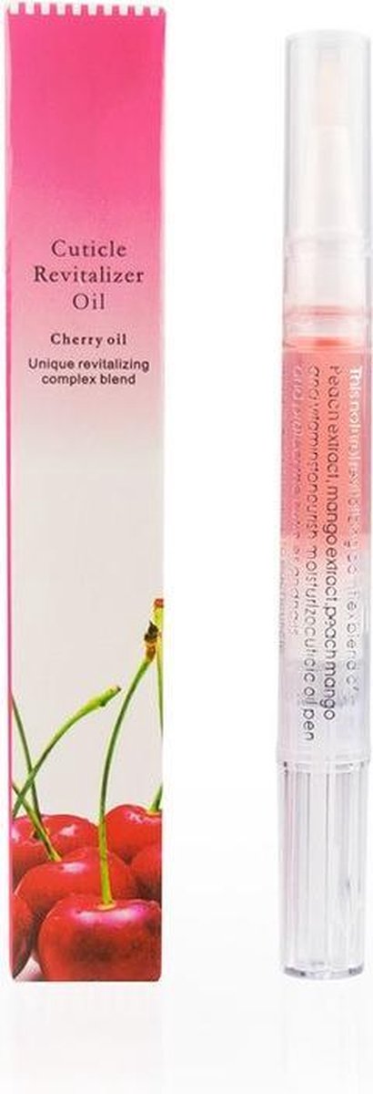 Nagelriemolie Pen Kersen revitaliserend - Nagelriem verzorgingsolie - Nagel Riem Cuticle Revitalizer oil - Gel nagels - Acryl nagels - Nep nagels - Pedicure - Manicure
