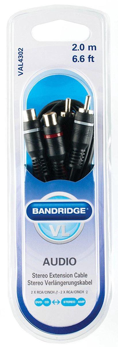Bandridge - RCA verlengkabel - 2 meter