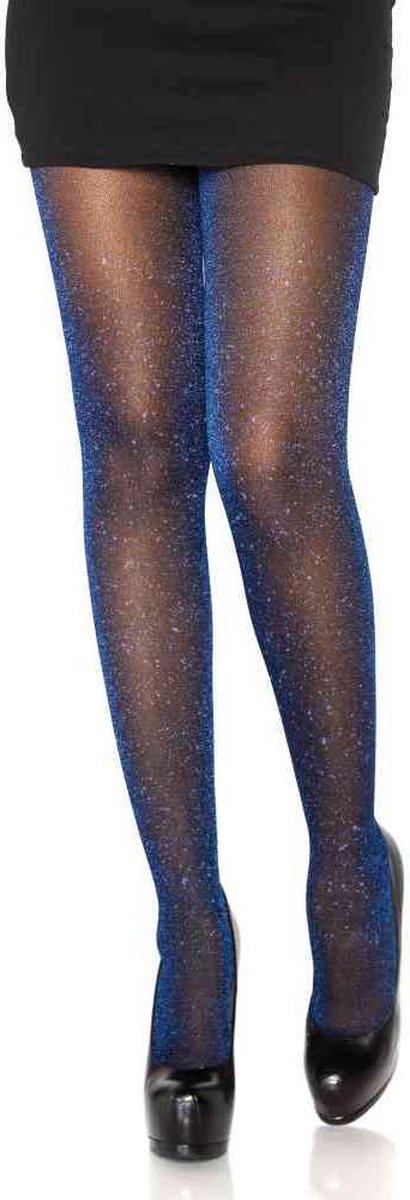 Leg Avenue Panty Lurex Sheer Zwart/Blauw