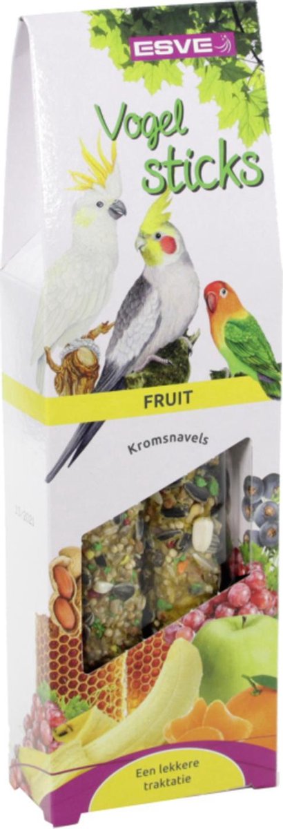Snack Vogel Esve Vogelsticks Agapornis& Grote Parkiet Fruit(2)