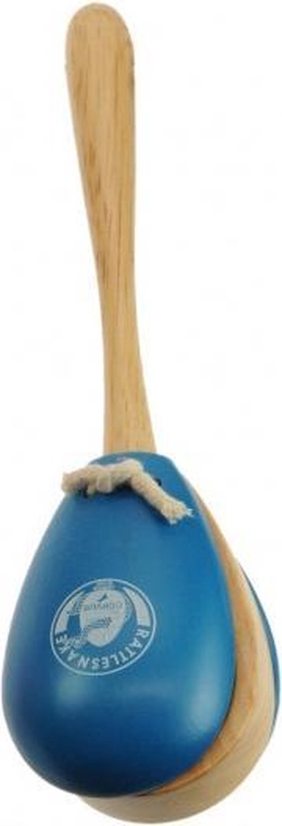 Rattlesnake Castagnette Hout Turquoise 19 Cm