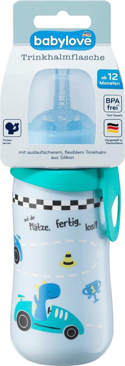 babylove Baby Rietje fles met flexibel en zacht rietje gemaakt van siliconen vanaf 12 maanden - Racing -330ml