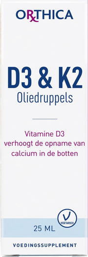 Orthica D3 & K2 Oliedruppels (voedingssupplement) - 25 ml
