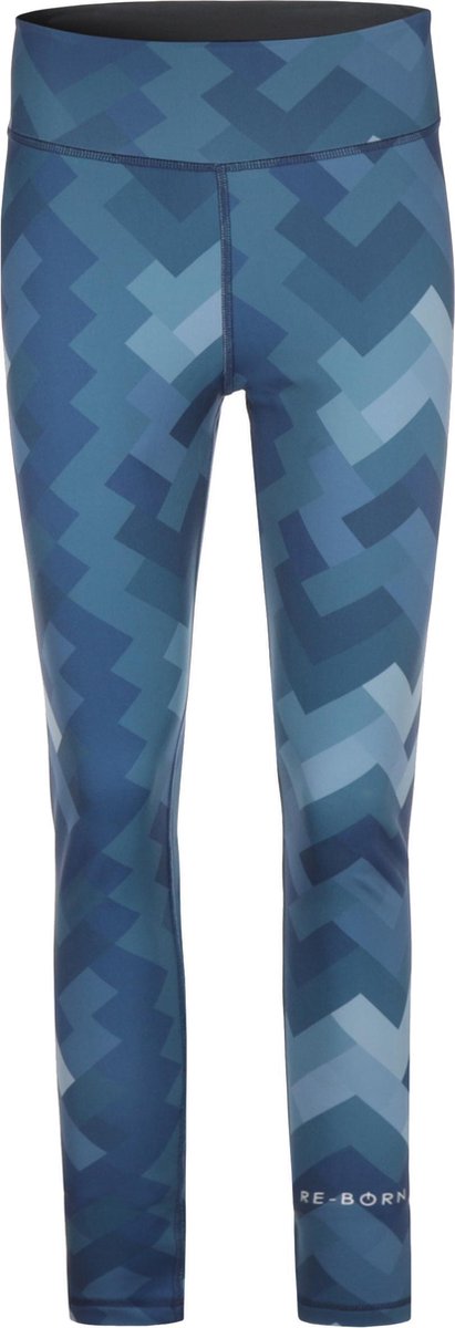 Re-Born Sport Tight Reversible Dames - multi blauw en nachtblauw - Maat M