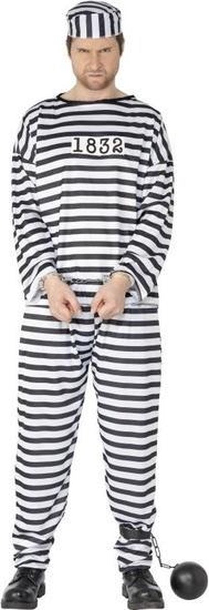 Boeven kostuum / verkleedpak voor heren - gevangeniskleding 56-58 (XL)