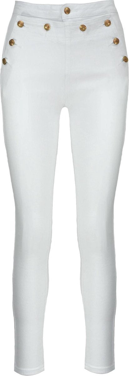 Button Jeans Wit