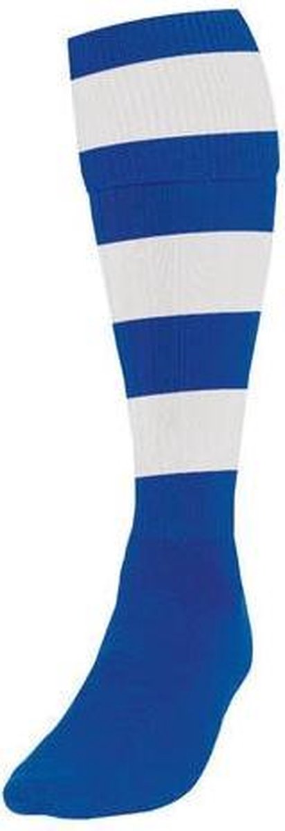 Precision Voetbalsokken Hooped Unisex Blauw/wit Maat 40-44