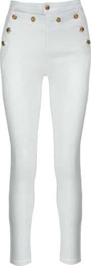 Button Jeans Wit