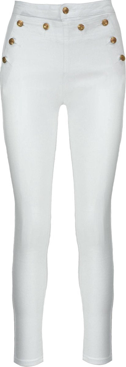 Button Jeans Wit