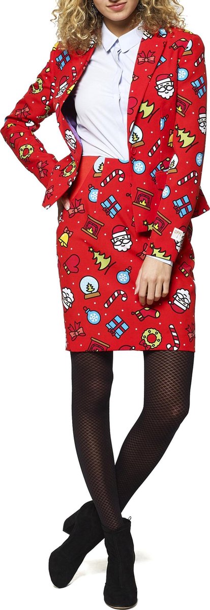 OppoSuits Dashing Decorator - Vrouwen Kostuum - Gekleurd - Kerst - Maat 44