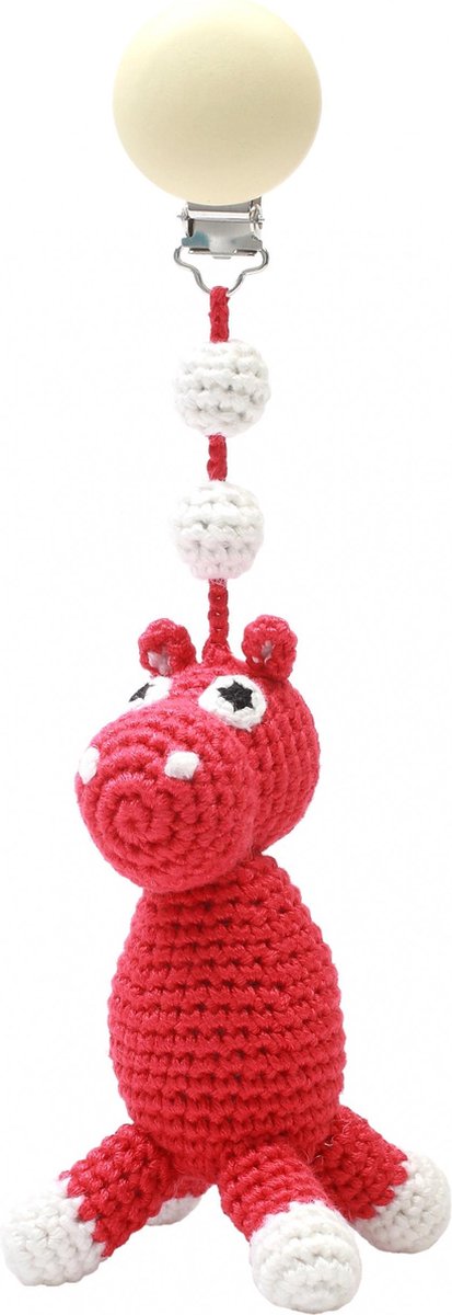 Naturezoo Kinderwagenhanger Nijlpaard 20 Cm Rood