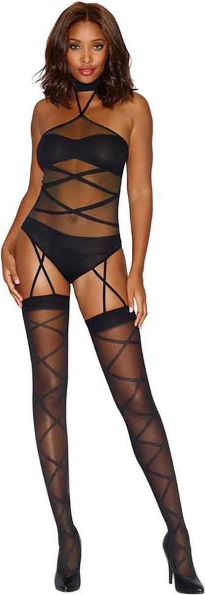 Criss-Cross Teddy Bstk Dmd - OS - Black