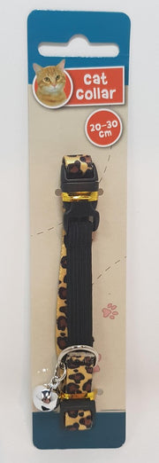kattenhalsband -  voor katten van 20-30 cm - zwart/panterprint