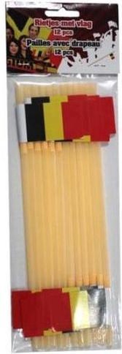 België Drinkrietjes Met Vlag Oranje 12 Stuks