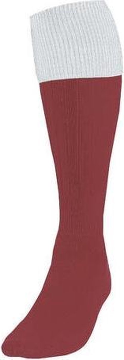 Precision Voetbalsokken Turnover Junior Nylon Bordeaux/wit Maat 30-34