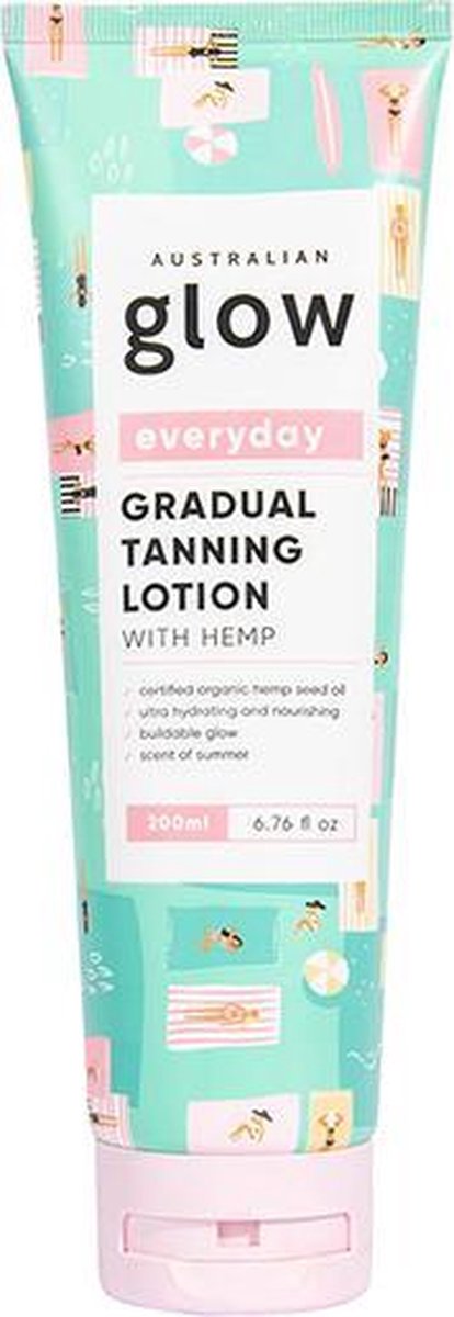 Australian Glow Gradual Tanning Lotion with Hemp - Zelfbruiner Lotion voor Dagelijks Gebruik - 200ml