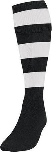 Precision Voetbalsokken Hooped Junior Nylon Zwart/wit Mt 30-34