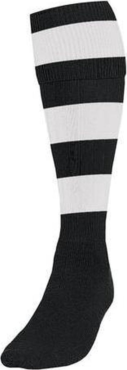 Precision Voetbalsokken Hooped Junior Nylon Zwart/wit Mt 30-34