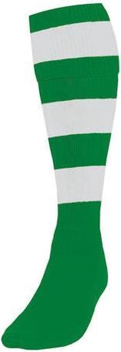 Precision Voetbalsokken Hooped Unisex Groen/wit Maat 40-44