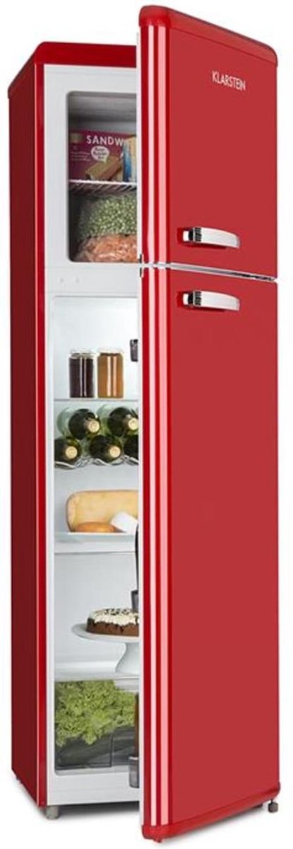 Klarstein Audrey - Retro koel-vriescombinatie - Rood