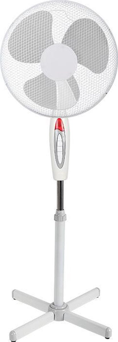 Staande Ventilator | Hoogte 100 - 130 cm. | Ø 40 cm | Wit | 3 Snelheden