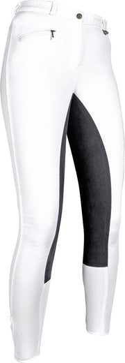 HKM Rijbroek -Basic Belmtex Grip- 3/4 zitvlak wit/zwart 46