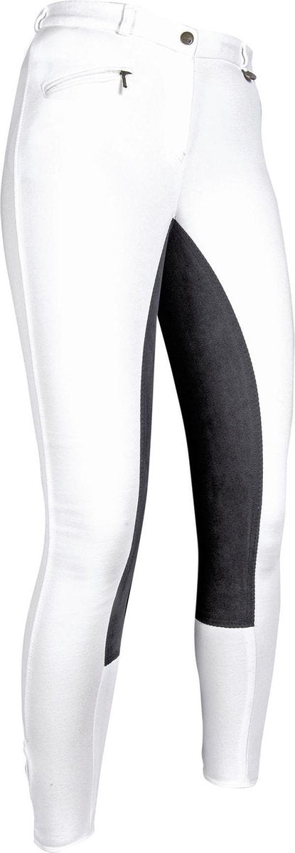 HKM Rijbroek -Basic Belmtex Grip- 3/4 zitvlak wit/zwart 46