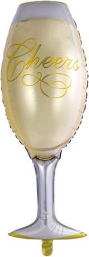 Folie ballon in de vorm van een champagne glas 109 cm groot
