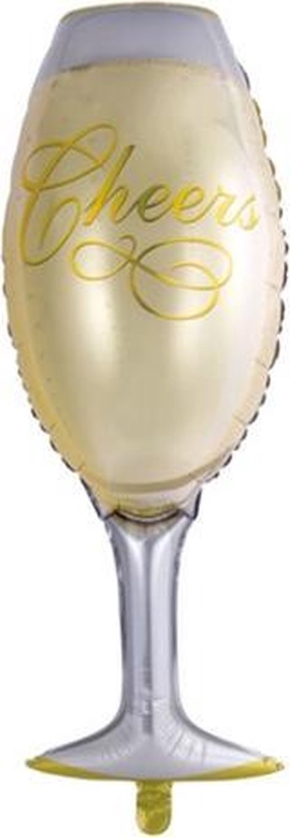 Folie ballon in de vorm van een champagne glas 109 cm groot