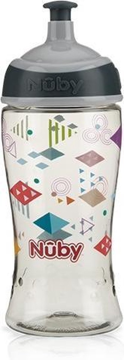 Nuby Sportieve Pop-up Drinkbeker Tritan 360 Ml Grijs 3jaar+