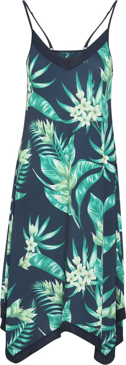 Cassis - Foulardjurk met jungleprint - Marineblauw