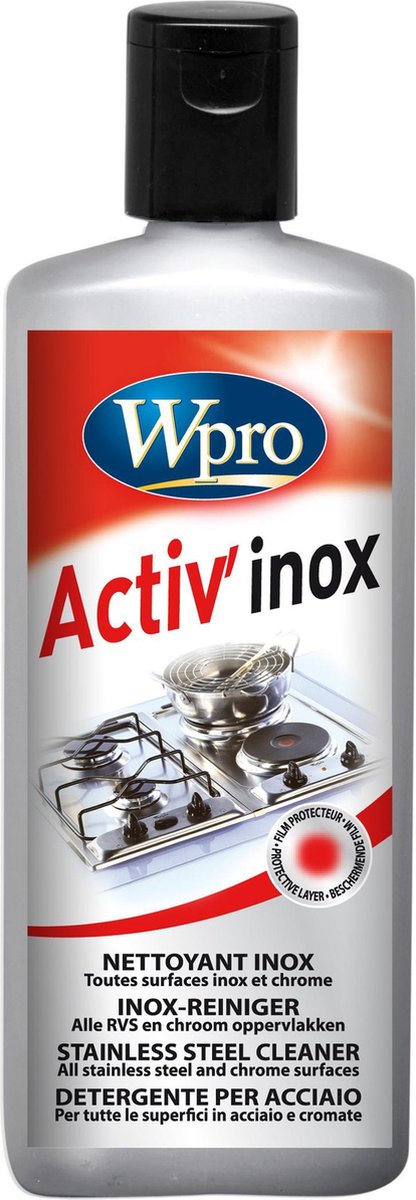 Wpro IXC100 RVS Kookplaat Reiniger - Crème (250 ml)