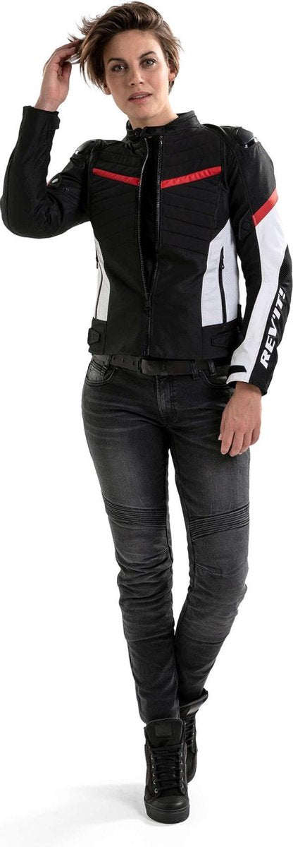 Rev'it Arc H2O dames jas zwart/wit