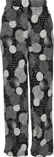 Cassis - Kuitbroek in viscose met geometrische cirkels - Zwart