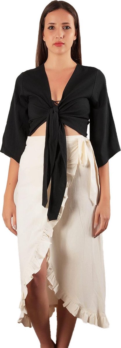 LYDIA Rokken Dames van 100% Natuurlijke Katoen en Organische Textielverf - Anti Allergie Rokjes Dames / Zomerjurken / Strandjurken - Sneldrogende Lange Rok / Jurken voor Vrouwen / Kleding voor Volwassenen - Beige