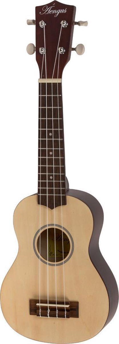 Áengus Sopraan Ukelele / Ukulele - Spruce top - Lichtbruin