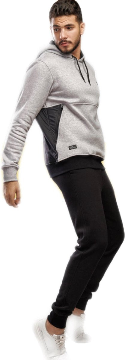 Embrator mannen Joggingpak licht grijs melange/zwart maat XXL