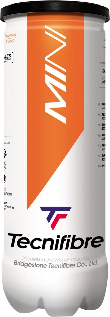Tecnifibre Mini - Stage 2 - Oranje - Tennisbal - 3 stuks