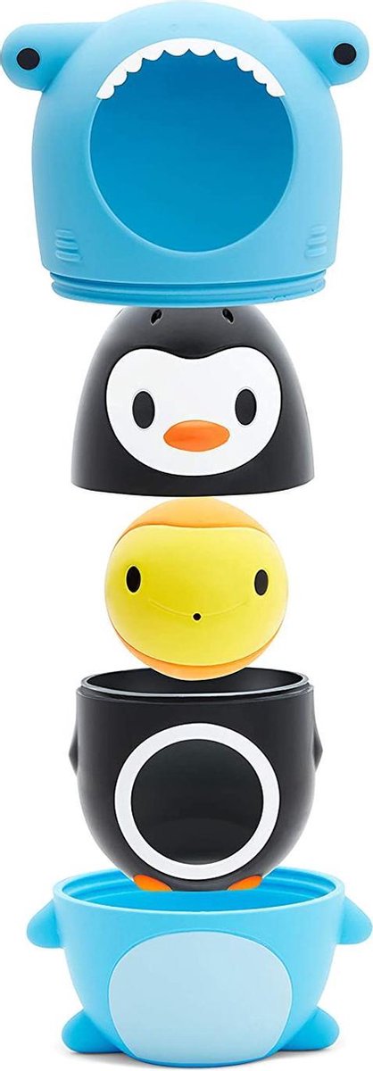 Munchkin badspeelgoed - badspeelgoed 1 jaar - Badspeelgoed Haai - Dolfijn - Baby speelgoed voor in bad - Leuk voor kinderen - Speelgoed cadeau – 3in1 - babybad - geschikt van 0-6 jaar - Grote badeend – voor baby’s- Drijvend -  Douche - Bad - Kinderen