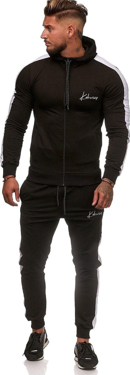 Joggingpak - Heren - Sport - Zwart - Wit - 3392
