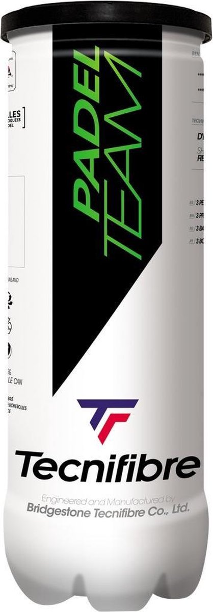 Tecnifibre PADEL TEAM ballen - 3 stuks - geel