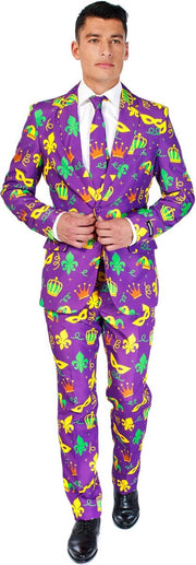OPPOSUITS - Mr. Mardi Gras Suitmeister kostuum voor mannen - XXL - Volwassenen kostuums