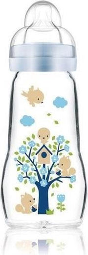 MAM-glazen fles - 260 ml - 0 tot 6 maanden - Speenstroom 2 - Blauw