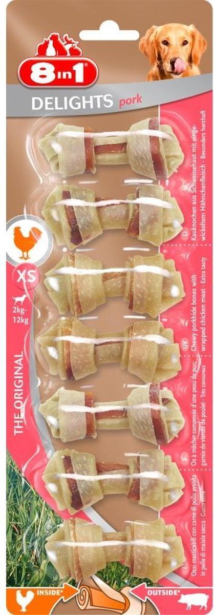 8in1 Delights Varken  -Kip - Hondensnacks - XS