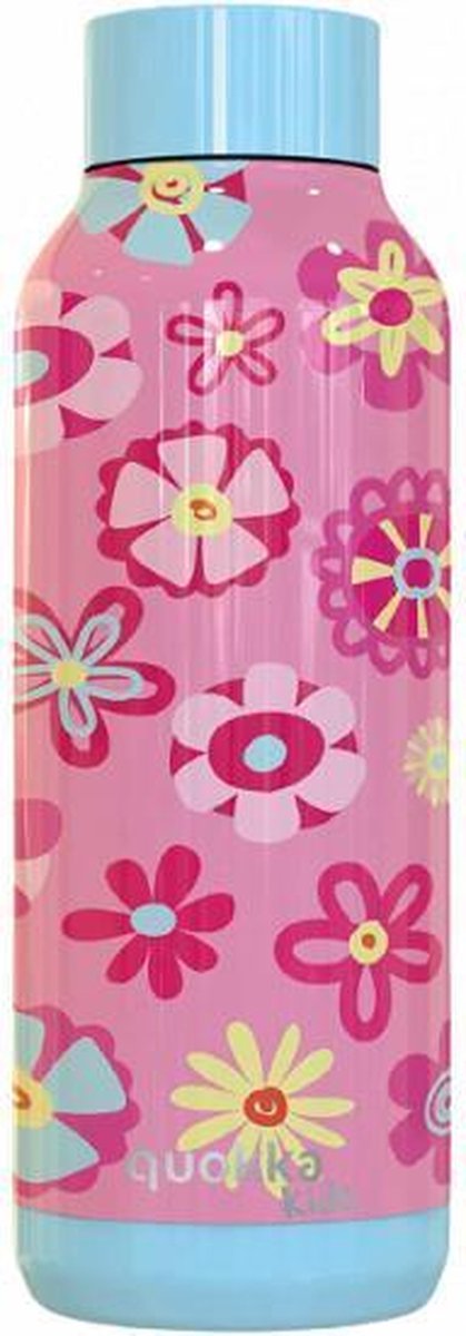 Quokka Drinkfles Solid Flowers 510 Ml Rvs /Lichtblauw