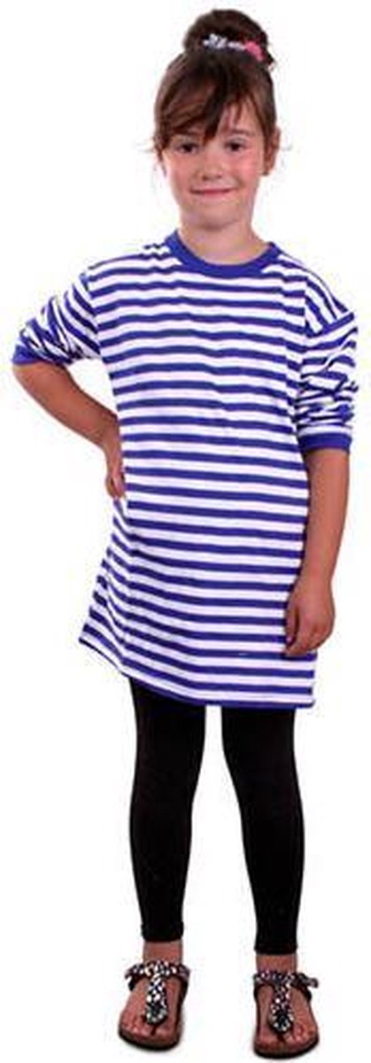Dorustrui blauw/wit lange mouw mt.128-140