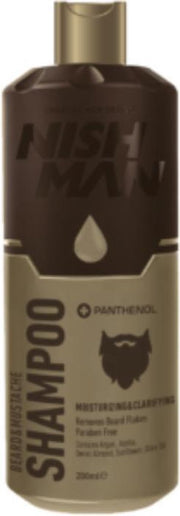 Nish Man | Baard en Snor Set | Shampoo en Conditioner | Panthenol | Parabenen Vrij |  met Argan - Jajoba - Amandel - Olijf Olie | Set van 2 | 200 + 200 ML | Fles