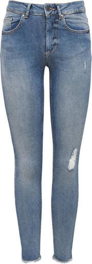 Onlblush Mid Sk Ank Raw Jeans Rea33 15151895 Light Blue Denim