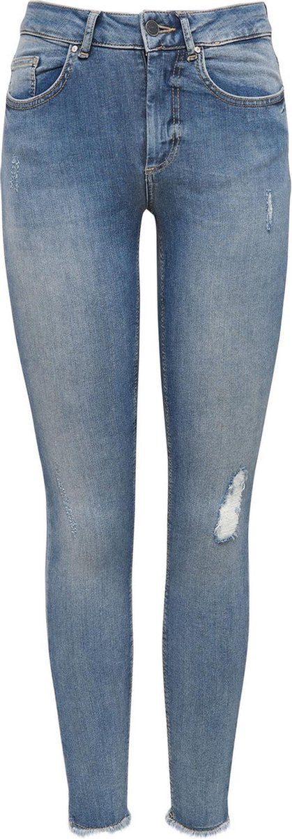 Onlblush Mid Sk Ank Raw Jeans Rea33 15151895 Light Blue Denim