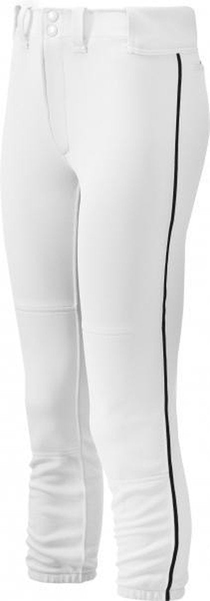 TAG White w/ Navy Piping Womens NYLON Softball Pants - White/Navy - L